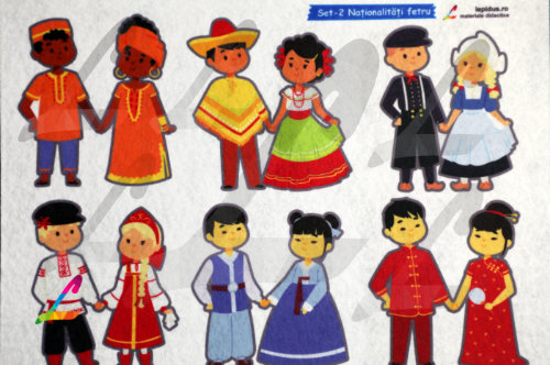 set2 nationalitati detaliu Set-2 Naționalități figurine din fetru